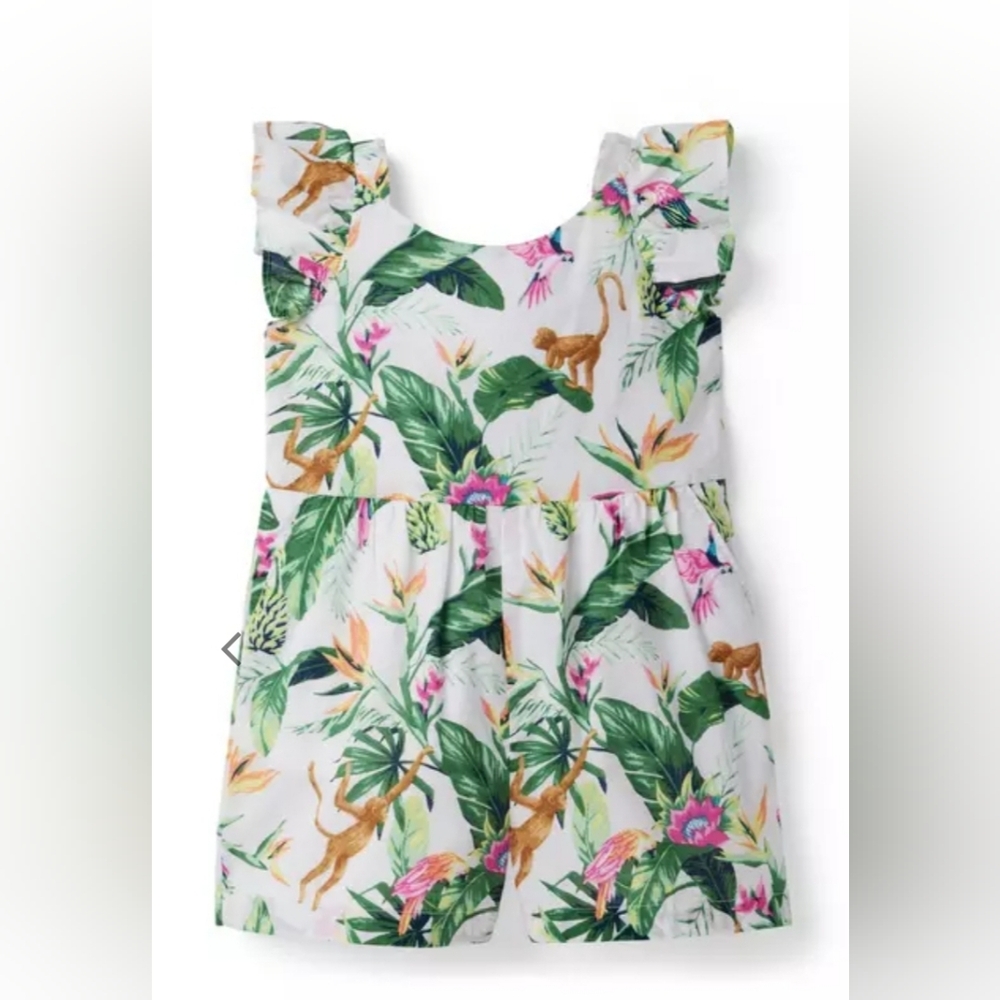 Janie and Jack | Tropical Jungle Ruffle Sleeve Romper